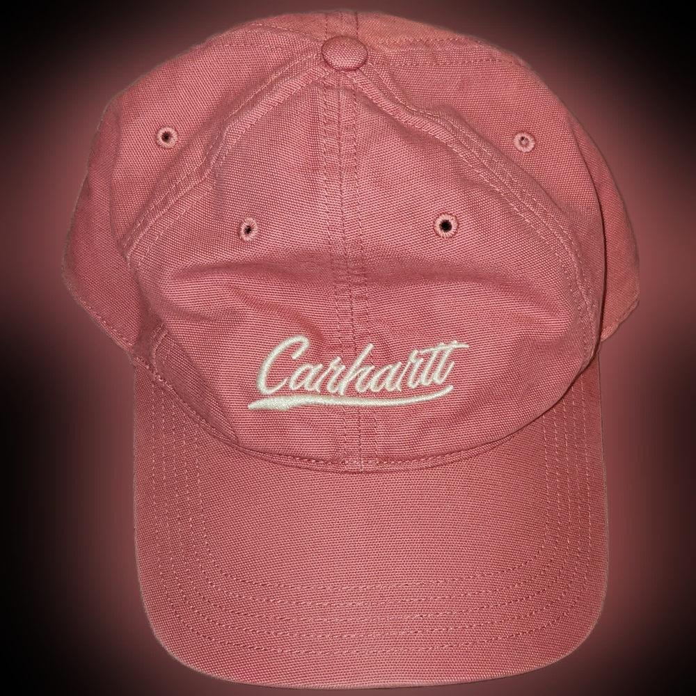 Carhartt Womens Pink & White Canvas Script Graphic Classic Ball Cap One Size